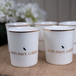 Royal Tara Irish Mist Coffee Mugs Set of 5 Fine Bone China Gold Gilt Ireland VTG